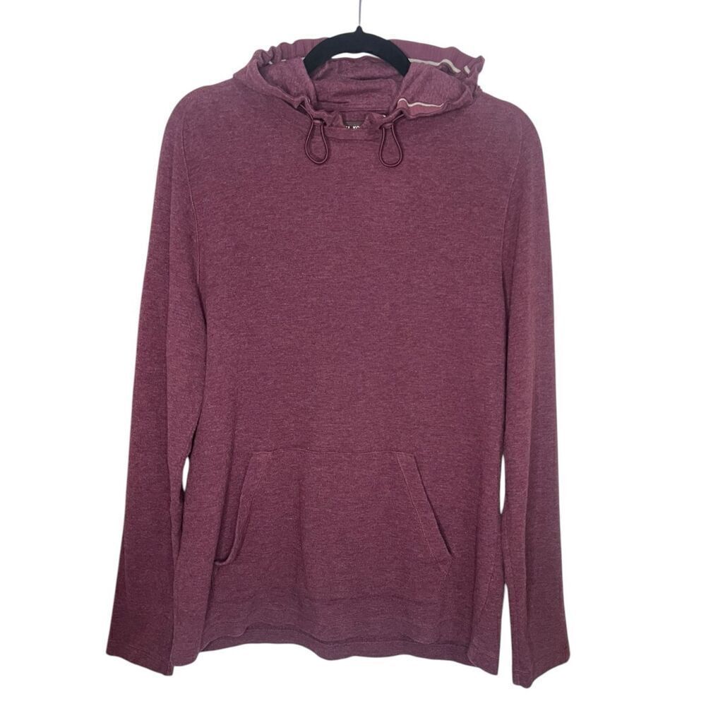 Michael Kors Men’s Large Pullover Hoodie Knit Sweater Maroon Long Sleeve